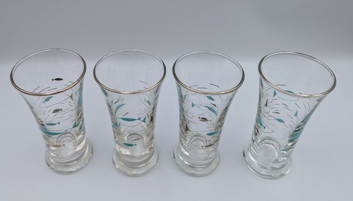 4 Vintage Libbey Mediterranean Atomic Fish Nautical Double Shot Juice 1962๐4.5" - Picture 2 of 4
