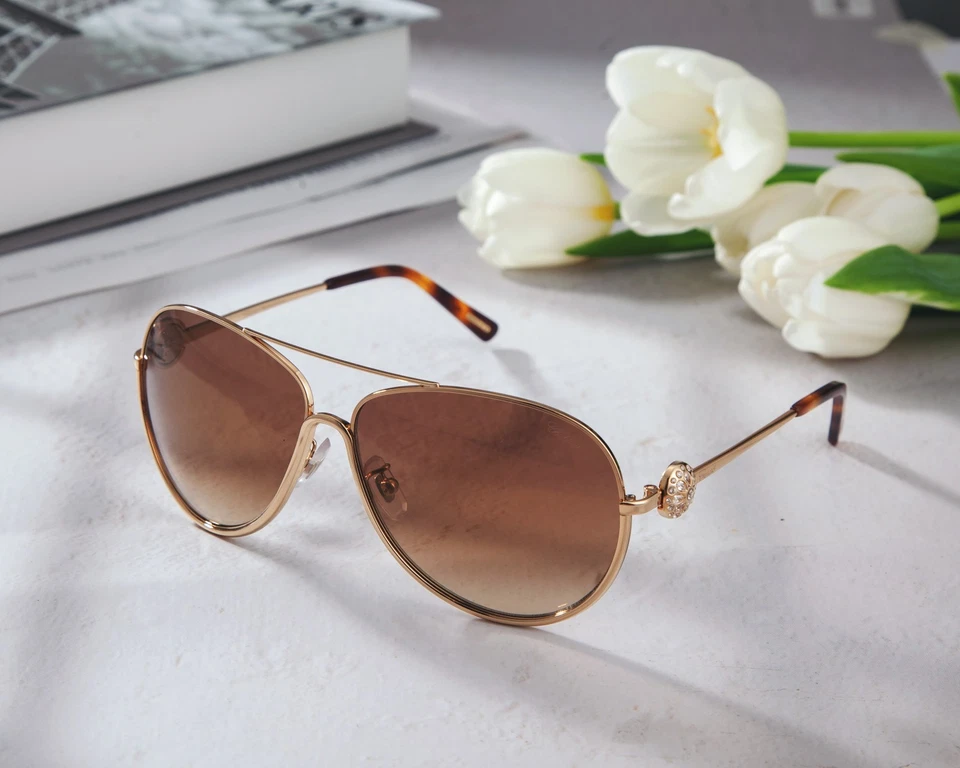 CHOPARD PILOTENBRILLE MIT KRISTALLEN - SCH B23S 0300G - Bild 4 von 4