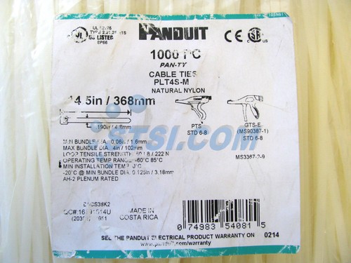 Panduit PLT4S-M Pan-Ty Nylon Cable Ties-Standard 14.5" Partial Pack of 989 ~STSI - Picture 2 of 2