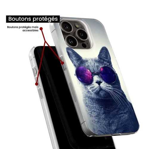 Coque en silicone imprimée compatible Samsung Galaxy S9 Plus Chat à lunette - Photo 6 sur 6