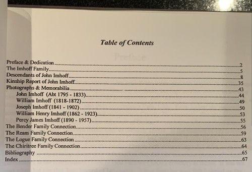 John Imhoff And His Descendants Family Tree Geneology Ancestors 74 Pages - Picture 3 of 5