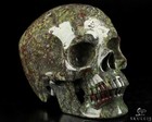 5.1" Dragon Blood Jasper Hand Carved Crystal Skull, Super Realistic, Healing