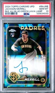 2024 Topps Chrome Update Jackson Merrill Blue Green Lava Lamp RC Auto 125 PSA 10