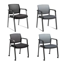 CLATINA Mesh Back Stacking Guest Chair Ergonomic for School Church with Wheels