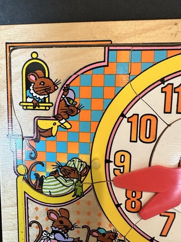 Puzzles vintage Fisher Price lot de 2 horloges et chiots en bois - Photo 7/10