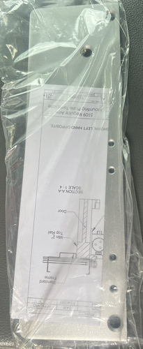 Hager 062245 Drop Plate for Regular Arm Mount 5109 Aluminum Finish Lot of 6 - Picture 3 of 4