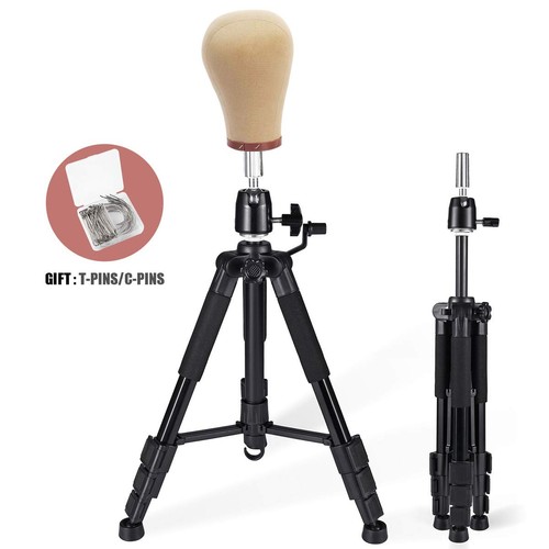 QISHI YUHUA Wig Stand Tripod with Non-Slip Base Adjustable Mannequin Head Sta... - Picture 8 of 8
