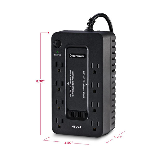 CyberPower SE450G1-R 450VA/260W UPS System,8 Outlets,Black-Certified Refurbished - 第 5/10 張圖片