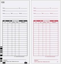 Lathem Universal Time Clock Cards, 2-Sided Bi-Weekly 3 1/2 x 7 1/4, White 