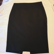 Black Pencil Skirt Womens 8 Classic Chic Express Stretchy Back Slit EUC