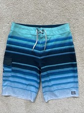 Billabong Big Boy Size 27 Blue Striped Pro Stretch Performance Board Shorts New