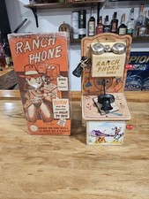 R-33 VINTAGE 1950'S "GONG BELL RANCH PHONE" FEATURING A COWBOY ILLUSTRATION/BOX
