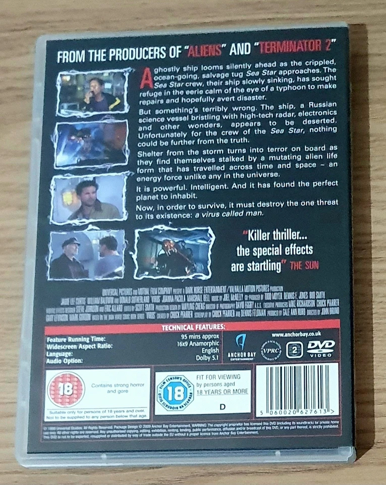 VIRUS - DVD. A Ghostly Sinking Ship with a Deadly Mutating Alien on Board! - Image 2 of 3
