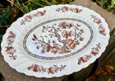 Myott Fine Staffordshire 12" platter Brown "Dynasty" pattern Brown