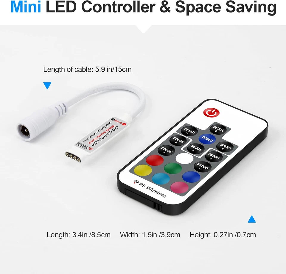 RF Wireless Remote LED Controller, DC 5V/12V/24V for 5050 3528 5630 LED Strip Li - Image 2 of 4