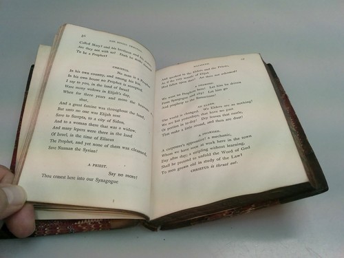 1872 The Divine Tragedy H.W. Longfellow Tauchnitz Leipzig Antique Book Marbled - Picture 8 of 8