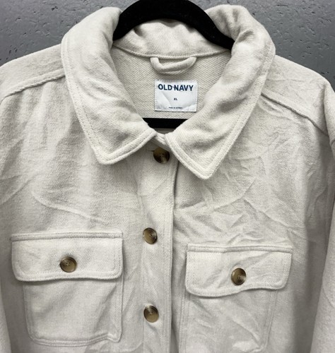 Old Navy Oatmeal Barn Jacket XL Brushed Soft Shacket Jacket Utility Casual - Picture 2 of 11
