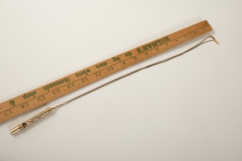 1928 Brand Gold Metal Whistle on Chain (R4A/JSF6) Scrolling Design Dog Safety - Picture 8 of 9