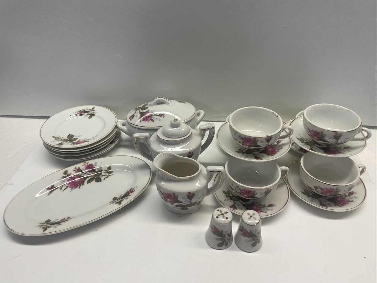 ドリフターズ　豆皿セット 26 pc Moss Rose 1950's Childs Tea Set Japan Crane Mark