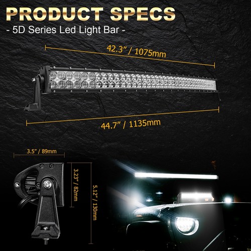 AUXBEAM For Dodge RAM 1500 2500 3500 42" Curved LED Light Bar & 4" Pods Lights - Picture 5 of 12