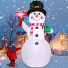 10.3 FT Christmas Inflatables Snowman Outdoor Decoration Blow Up Holds a Red ...