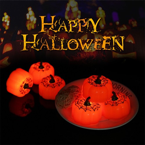 12 Stück LED Kürbis Lichter Laterne Lampe Haus Halloween Party Dekoration Neu - Bild 17 von 28