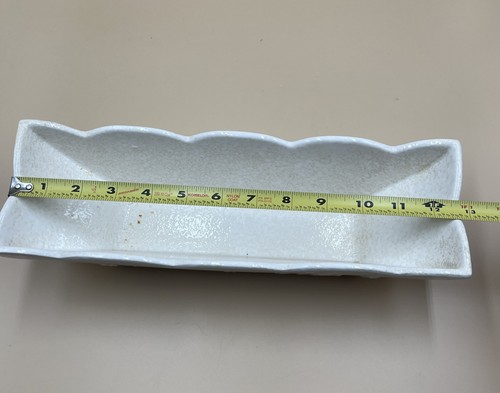 Scafo Farfalla Ceramica 13" Fioriera/Contenitore 1956 metà secolo Bianco - Foto 7 di 10