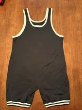 New w/o Tags Mens Madman Wrestling/Power Lifting Black w/ White Trim XL Singlet