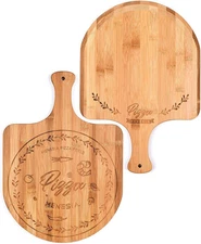 Bamboo Pizza Peel 12 Inch Cutting Board Multiple Uses Ergonomic Handle