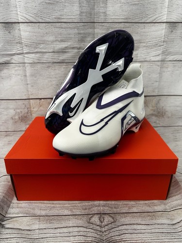 Nike Football Cleats Alpha Menace Elite 3 White/Purple Men Size 13 DM1792-101 - Picture 3 of 5