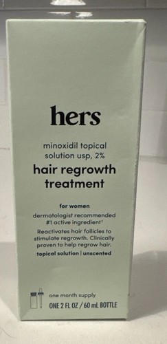Hers Minoxidil Topical Solution 2% Hair Regrown Treatment Serum Dropper BNIB