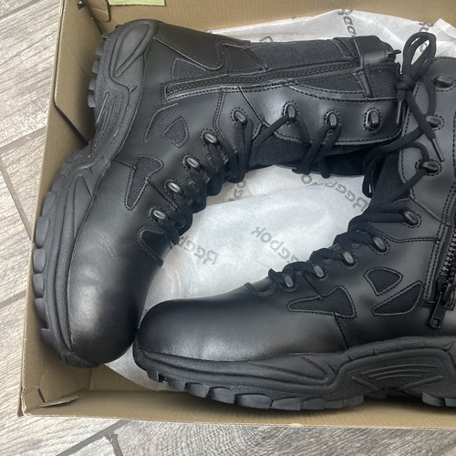 REEBOK RAPID RESPONSE RB® BLACK 8" BOOT SIDE-ZIP COMPOSITE TOE DUTY BOOTS 13m - Picture 2 of 8