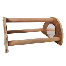 Chick Stand with Mirrors Wooden Training Perch Chicken Toys for Coop