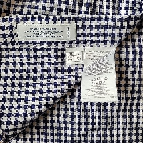 Brooks Brothers Hemd Herren Large blau Oxford Gingham bügelfrei kariert elegant adrett - Bild 11 von 12