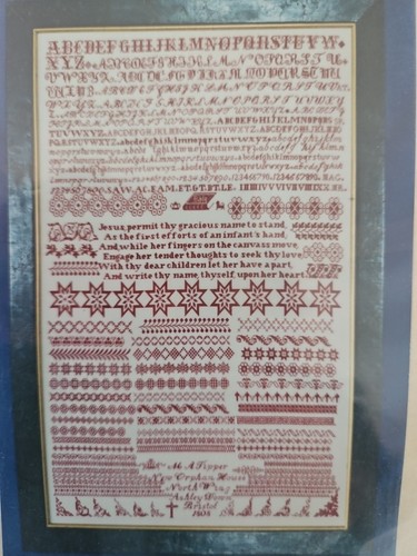 The Scarlet Letter M.A. TIPPER 1868 Counted Cross Stitch Bristol Sampler Kit NIP