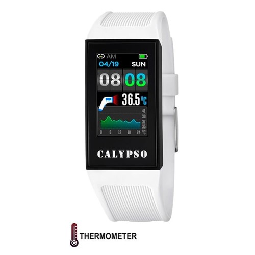 Calypso Sport Fitness Tracker K8500-1 Bracelet Blanc Bleu Smartwatch TCK8500-1 - Photo 2/5
