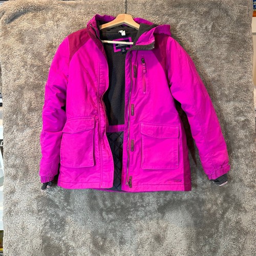 Lands End Girls Squall Parka Winter Ski Coat Jacket L Large 14 Pink Magenta READ - Picture 2 of 13