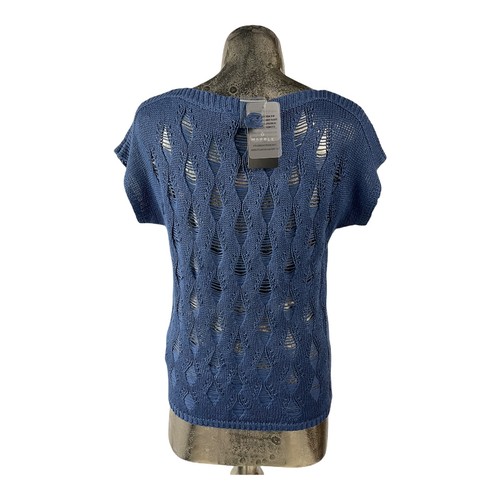 MARBLE Jumper Pullover Size Small 10 Blue Open Knit Womens Top NEW EU38 RRP £80 - Picture 7 of 13
