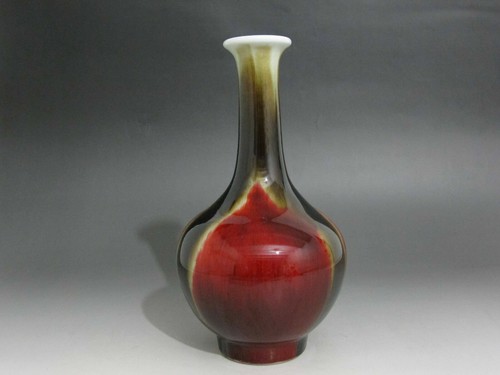 China Red brown black glaze porcelain Vase beautiful sanyangkaitai Vase W0172 - Picture 3 of 10