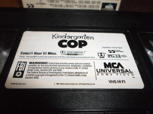 Tested ! *1st Edition* VHS **Kindergarten Cop** 1990/1991 Arnold Schwarzenegger - Picture 4 of 9