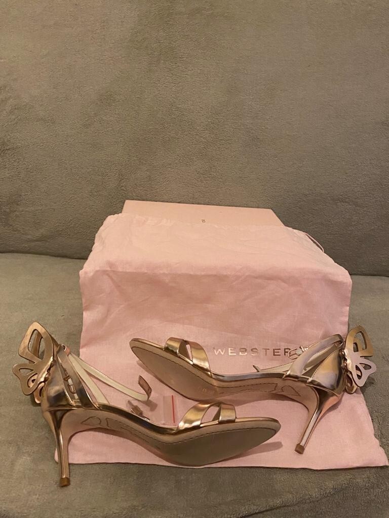 Sophia Webster mid chaira heels sandals rose gold butterfly Sophia Webster mid chaira heels sandals rose gold butterfly
