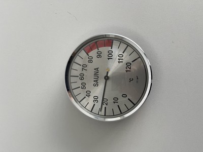 Thermometer silberfarben 135mm für Sauna