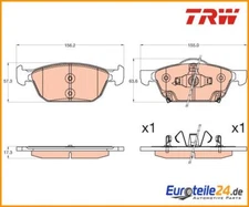 Brake pad set, disc brake TRW GDB3600 for Honda