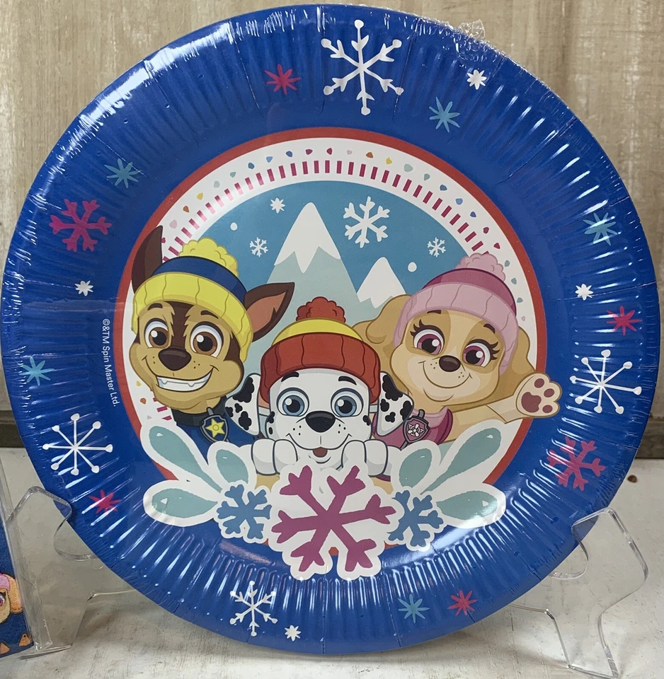 Lote de 8 platos, 8 tazas, 16 servilletas fiesta de Navidad Paw Patrol Foto 2 de 4