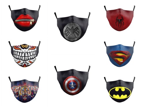 Adult/Kids Unisex Protective 3D Facemasks Adjustable Washable Cartoon Face Masks - Picture 1 of 41