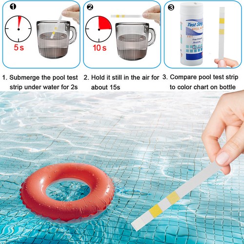 50/100/200X Chlorine Dip Test Strips Hot Tub SPA Swimming Pool PH Tester Paper . - Picture 14 of 24