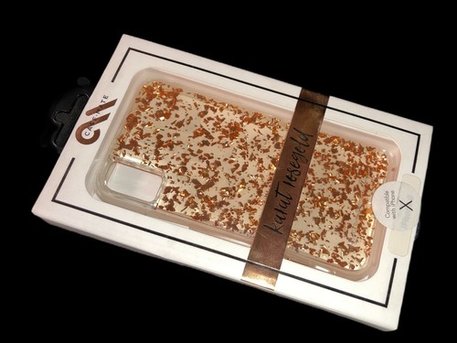 Case Mate Karat Case for Apple iPhone X iPhone XS - Rose Gold Flakes / Clear - Picture 1 of 2