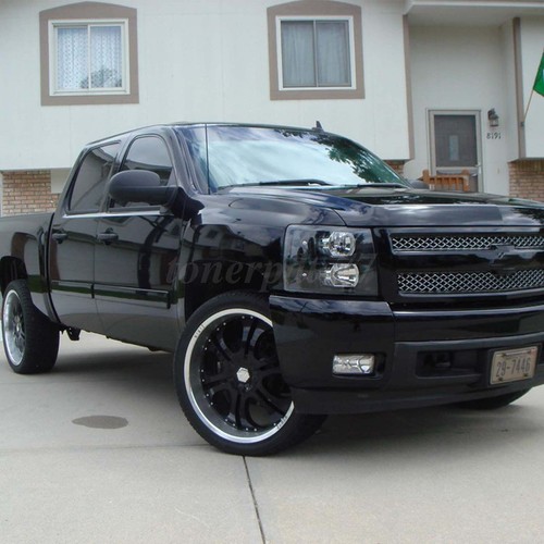 Black Housing Headlights Left & Right For 2007-2013 Chevy Silverado 1500 2500 HD - Bild 12 von 12