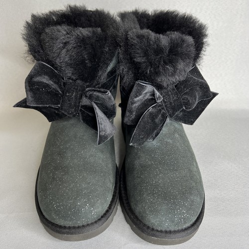 UGG Damenstiefel Gr. 7 schwarz Gita Twinkle Schleife Mini Bootie Satinschleife Glitzerartig - Bild 18 von 23