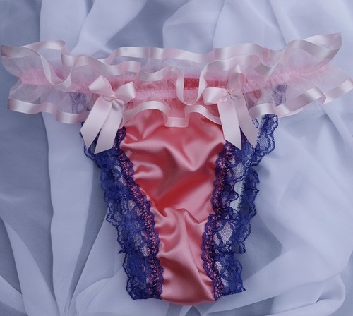 SHELL PINK INDIGO LACE Sissy Panties for men cd tv sexy cd tv Ladies knickers - Afbeelding 2 van 3